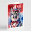 Caroline's Treasures Norwegian Elkhound Patriotic American Greeting Cards Pack of 8 Blank Cards with Envelopes Whimsical A7 Size 5x7 Blank Note Cards view 1