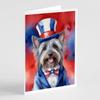 Caroline's Treasures Skye Terrier Patriotic American Greeting Cards Pack of 8 Blank Cards with Envelopes Whimsical A7 Size 5x7 Blank Note Cards view 1