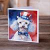 Caroline's Treasures White Poodle Patriotic American Greeting Cards Pack of 8 Blank Cards with Envelopes Whimsical A7 Size 5x7 Blank Note Cards view 2