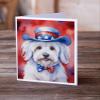 Caroline's Treasures Coton de Tulear Patriotic American Greeting Cards Pack of 8 Blank Cards with Envelopes Whimsical A7 Size 5x7 Blank Note Cards view 2