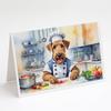 Caroline's Treasures Airedale Terrier The Chef Greeting Cards Pack of 8 Blank Cards with Envelopes Whimsical A7 Size 5x7 Blank Note Cards view 1