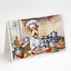 Caroline's Treasures Fox Terrier The Chef Greeting Cards Pack of 8 Blank Cards with Envelopes Whimsical A7 Size 5x7 Blank Note Cards view 1