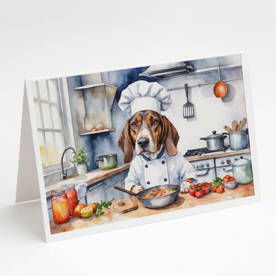 Caroline's Treasures American English Coonhound The Chef Greeting Cards Pack of 8 Blank Cards with Envelopes Whimsical A7 Size 5x7 Blank Note Cards