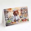Caroline's Treasures Redbone Coonhound The Chef Greeting Cards Pack of 8 Blank Cards with Envelopes Whimsical A7 Size 5x7 Blank Note Cards view 1
