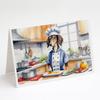 Caroline's Treasures Saluki The Chef Greeting Cards Pack of 8 Blank Cards with Envelopes Whimsical A7 Size 5x7 Blank Note Cards view 1