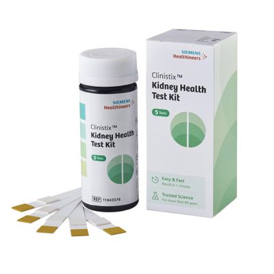 Clinistix Kidney Health Test Kit, Urine Test Strips - Easy-to-Use at-Home Dipstick Testing for Albumin and Creatinine, Fast 1-Minute Results, 5 Tests, 1 Count