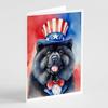 Caroline's Treasures Chow Chow Patriotic American Greeting Cards Pack of 8 Blank Cards with Envelopes Whimsical A7 Size 5x7 Blank Note Cards view 1