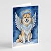 Caroline's Treasures Akita My Angel Greeting Cards Pack of 8 Blank Cards with Envelopes Whimsical A7 Size 5x7 Blank Note Cards view 1