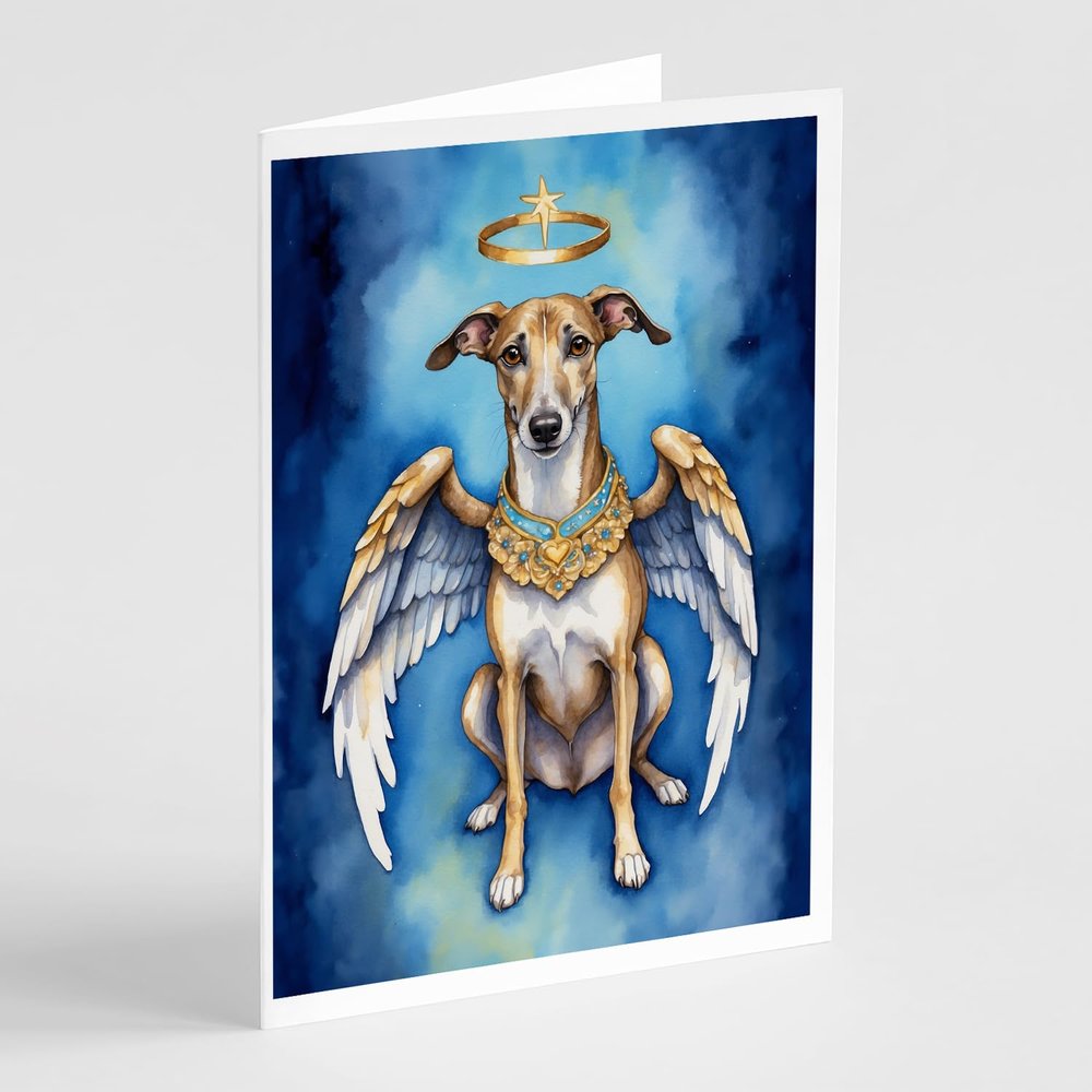 Caroline's Treasures Greyhound My Angel Greeting Cards Pack of 8 Blank Cards with Envelopes Whimsical A7 Size 5x7 Blank Note Cards