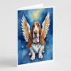 Caroline's Treasures Basset Hound My Angel Greeting Cards Pack of 8 Blank Cards with Envelopes Whimsical A7 Size 5x7 Blank Note Cards view 1