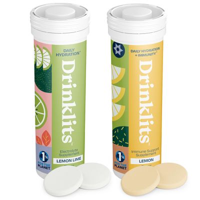 Drinklits Lemon Immunity & Lemon-Lime Hydration Tablets (2) Tube Combo Pack | Essential Electrolytes  Immune Support  Great Taste | 20 Servings (10 Tablets Per Tube)