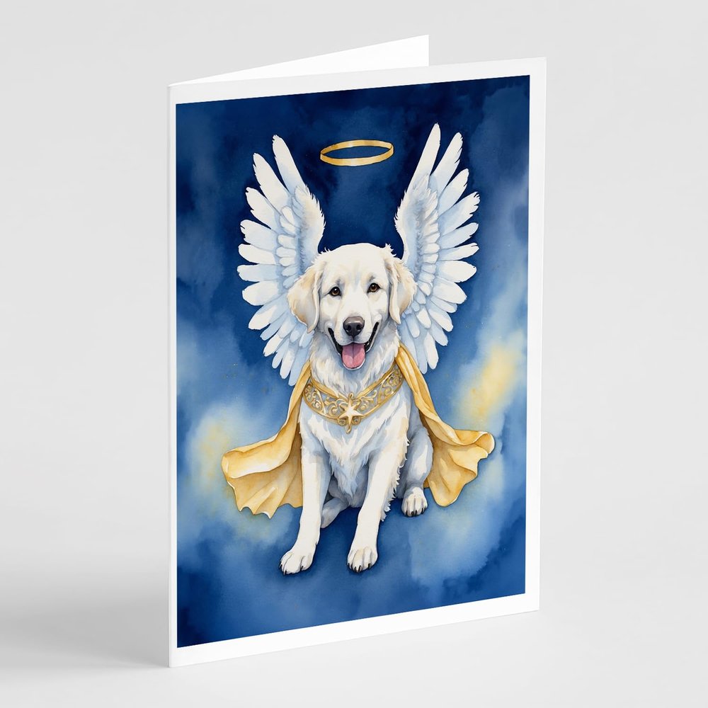Caroline's Treasures Kuvasz My Angel Greeting Cards Pack of 8 Blank Cards with Envelopes Whimsical A7 Size 5x7 Blank Note Cards