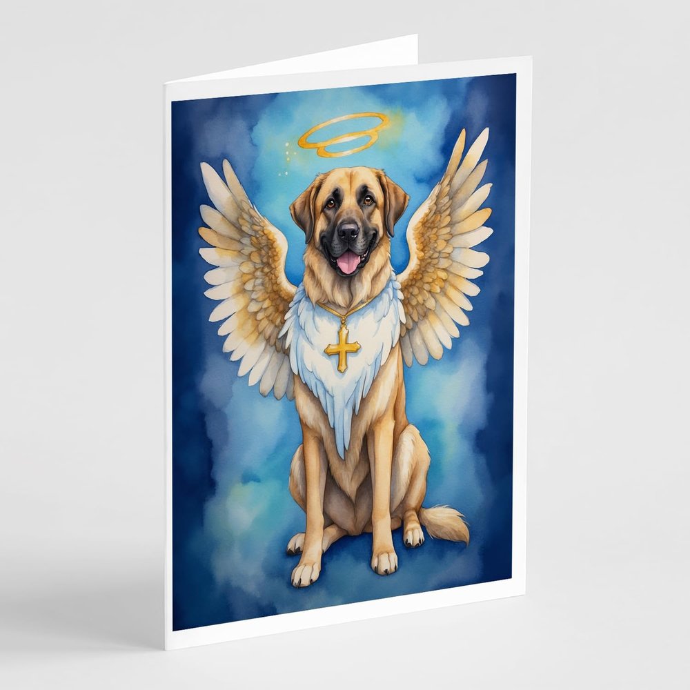 Caroline's Treasures Anatolian Shepherd My Angel Greeting Cards Pack of 8 Blank Cards with Envelopes Whimsical A7 Size 5x7 Blank Note Cards