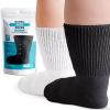 Bariatric Socks Extra Wide, Extra Wide Socks for Swollen Feet, Diabetic and Lymphedema, Non-Binding Socks - Black and White view 1