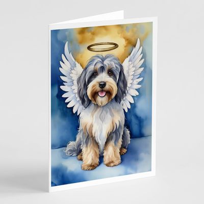 Caroline's Treasures Tibetan Terrier My Angel Greeting Cards Pack of 8 Blank Cards with Envelopes Whimsical A7 Size 5x7 Blank Note Cards
