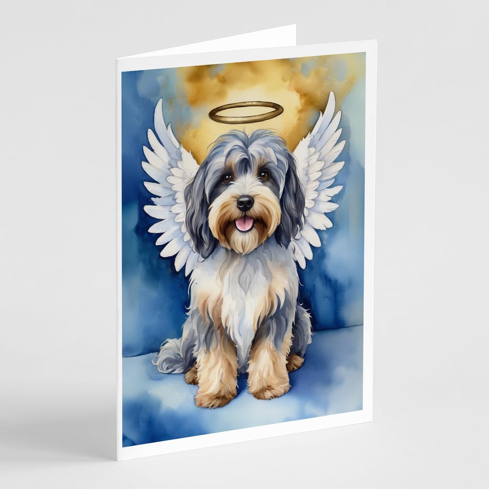 Caroline's Treasures Tibetan Terrier My Angel Greeting Cards Pack of 8 Blank Cards with Envelopes Whimsical A7 Size 5x7 Blank Note Cards