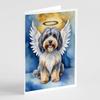 Caroline's Treasures Tibetan Terrier My Angel Greeting Cards Pack of 8 Blank Cards with Envelopes Whimsical A7 Size 5x7 Blank Note Cards view 1