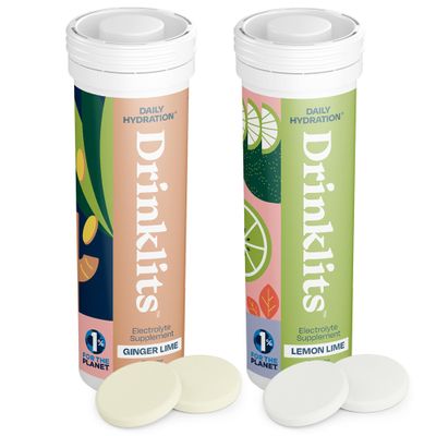 Drinklits Hydration Tablets - Electrolytes & Vitamins | Ginger-Lime and Lemon-Lime - 2 Pack (20 Servings)