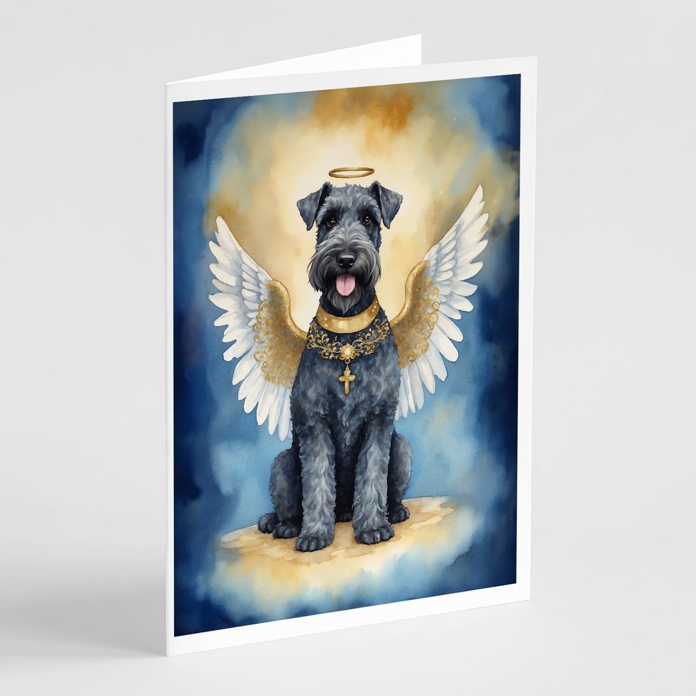 Caroline's Treasures Kerry Blue Terrier My Angel Greeting Cards Pack of 8 Blank Cards with Envelopes Whimsical A7 Size 5x7 Blank Note Cards