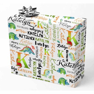 AOFUN Personalized Name Gift Wrapping Paper For Him Personalized Name Text Wrapping Paper Gift for Mother Father Day Birthday Christmas Day 5 Rolls 58" x 23"