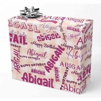AOFUN Personalized Name Text Wrapping Paper Designer Wrapping Paper Mens Wrapping Paper Christmas Funny Christmas Wrapping Paper 3 Rolls 58"" x 23"", Style 12