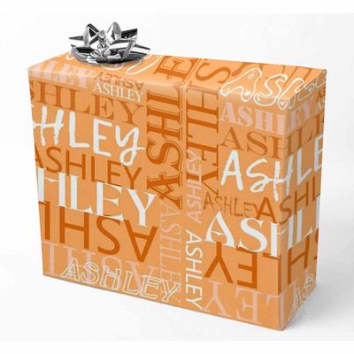 AOFUN Custom Name Gift Wrapping Paper Personalized Christmas Gift Valentines Paper Anniversary Wrapping Paper For Her Custom Name Gift Wrapping Paper 5 Rolls 58" x 23"