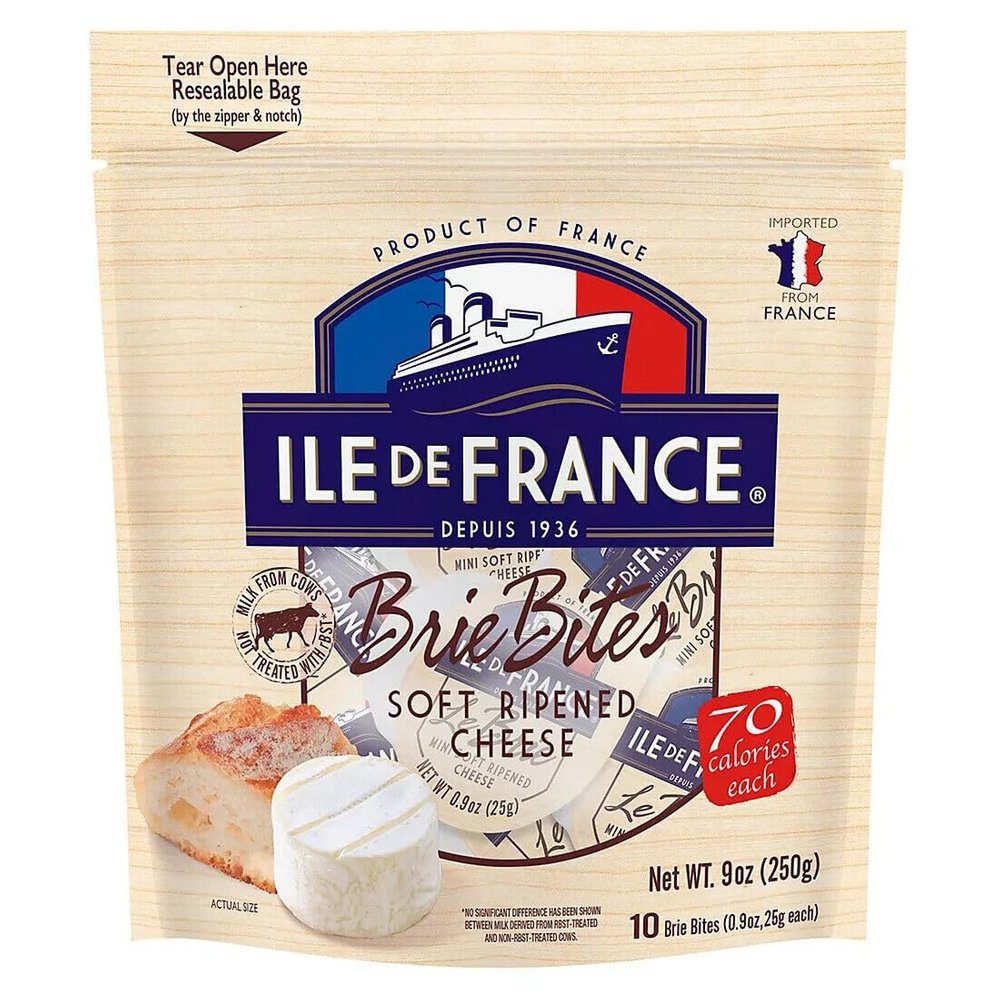 Generic Ile De France Imported Brie Bites Cheese from France -0.9 oz- Pack of 10
