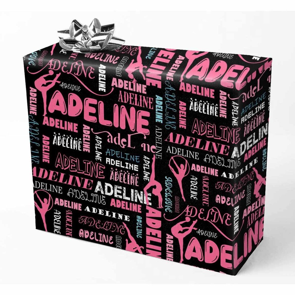 AOFUN Personalized Name Text Cute Birthday Wrapping Paper Mens Birthday Wrapping Paper Funny Gift Bags For Adults Christmas Paper Wrap Wrapping Papper 5 Rolls 58" x 23"