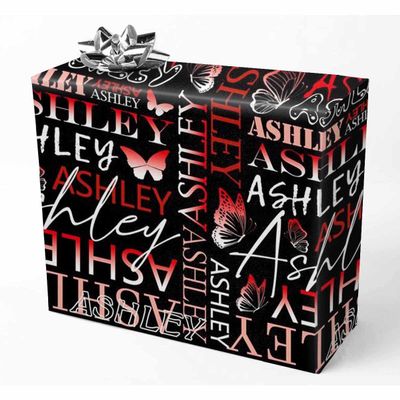 AOFUN Custom Gift Tissue Paper Roll Anniversary Wrapping Paper For Men Funny Gift Bags For Adults Wrapping Paper Roll with Printed Name 5 Rolls 58" x 23"