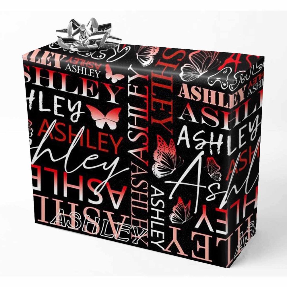 AOFUN Custom Gift Tissue Paper Roll Anniversary Wrapping Paper For Men Funny Gift Bags For Adults Wrapping Paper Roll with Printed Name 5 Rolls 58" x 23"
