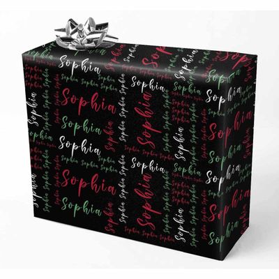 AOFUN Personalized Wrapping Paper with Name/Text Wrapping Paper Roll with Printed Name Christmas Wrapping Supplies Valentines Paper 3 Rolls 58" x 23"