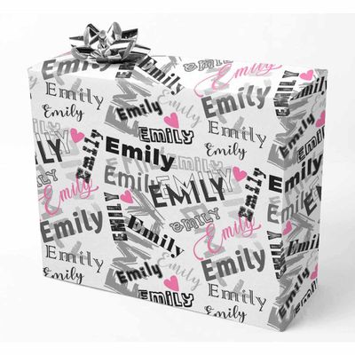 AOFUN Wrapping Paper For Him Custom Wrapping Paper With Name Text Happy Anniversary Wrapping Paper Personalized Name Heart Funny Christmas Wrapping Paper 5 Rolls 58" x 23"