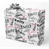 AOFUN Wrapping Paper For Him Custom Wrapping Paper With Name Text Happy Anniversary Wrapping Paper Personalized Name Heart Funny Christmas Wrapping Paper 5 Rolls 58" x 23" view 1