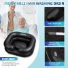 Cehim Inflatable Shampoo Basin - Portable Shampoo Bowl, Hair Washing Basin for Bedridden, Disabled,Injured, Hair Wash Tub for Dreadlocks and at Home Sink Washing (Black, 15in Inner) view 2