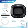 Cehim Inflatable Shampoo Basin - Portable Shampoo Bowl, Hair Washing Basin for Bedridden, Disabled,Injured, Hair Wash Tub for Dreadlocks and at Home Sink Washing (Black, 15in Inner) view 3