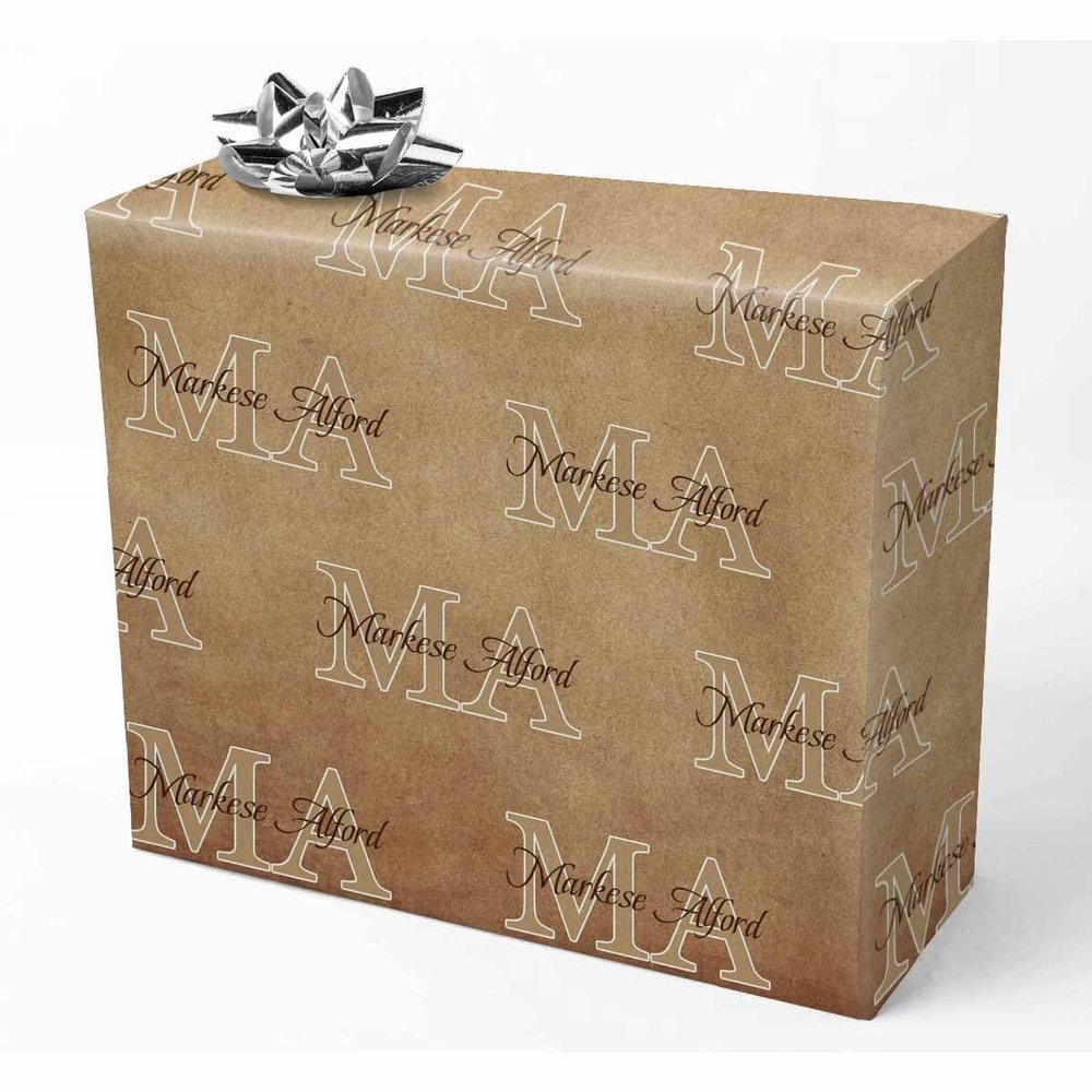AOFUN Custom Name Gift Wrapping Paper Custom Wrapping Paper Custom Name Gift Wrapping Paper One Roll Wrapping Paper One Roll Personalized Gift Wrap Paper 5 Rolls 58" x 23"
