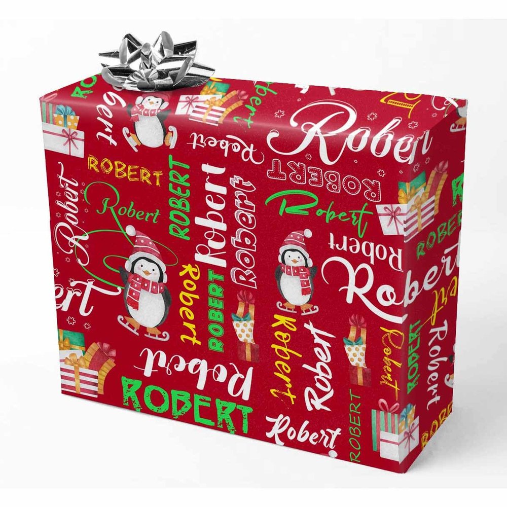 AOFUN Personalized Wrapping Paper Baby Girl Wrapping Paper Baby Shower Best Wrapping Paper Christmas Cute Birthday Wrapping Paper Personalized Name Text 3 Rolls 58" x 23"