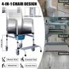 4 in 1 Bedside Commode Chair, Toilet Rolling Chair with 4 Brakes Casters, Transport Shower Wheelchair for Elderly Injured and Disabled, Aluminum Alloy Frame view 2