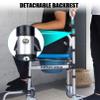 4 in 1 Bedside Commode Chair, Toilet Rolling Chair with 4 Brakes Casters, Transport Shower Wheelchair for Elderly Injured and Disabled, Aluminum Alloy Frame view 4