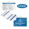 4 Pack Emergency Medical Information Id Card Red Medical Condition and Emergency Contact Id Wallet Card Medical Alert Wallet Card Pocket Size Medication List and Medical Cards for Caretakers (Blue) view 2
