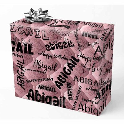 AOFUN Personalized Name Heart Gift Wrapping Paper for Boys - Custom Birthday Gifts - 5 Rolls 58" x 23"