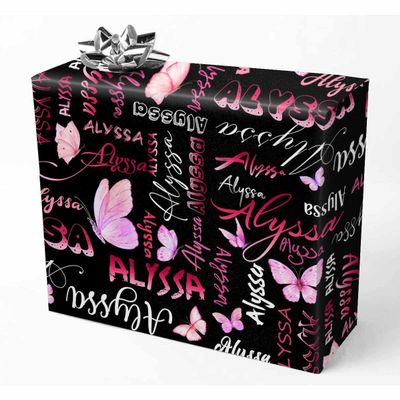 AOFUN Custom Name Wrapping Paper Christmas Gift Wrapping Cute Gifts For Best Friends Birthday Wrapping Valentines Paper Wrapping Paper For Him 5 Rolls 58" x 23"