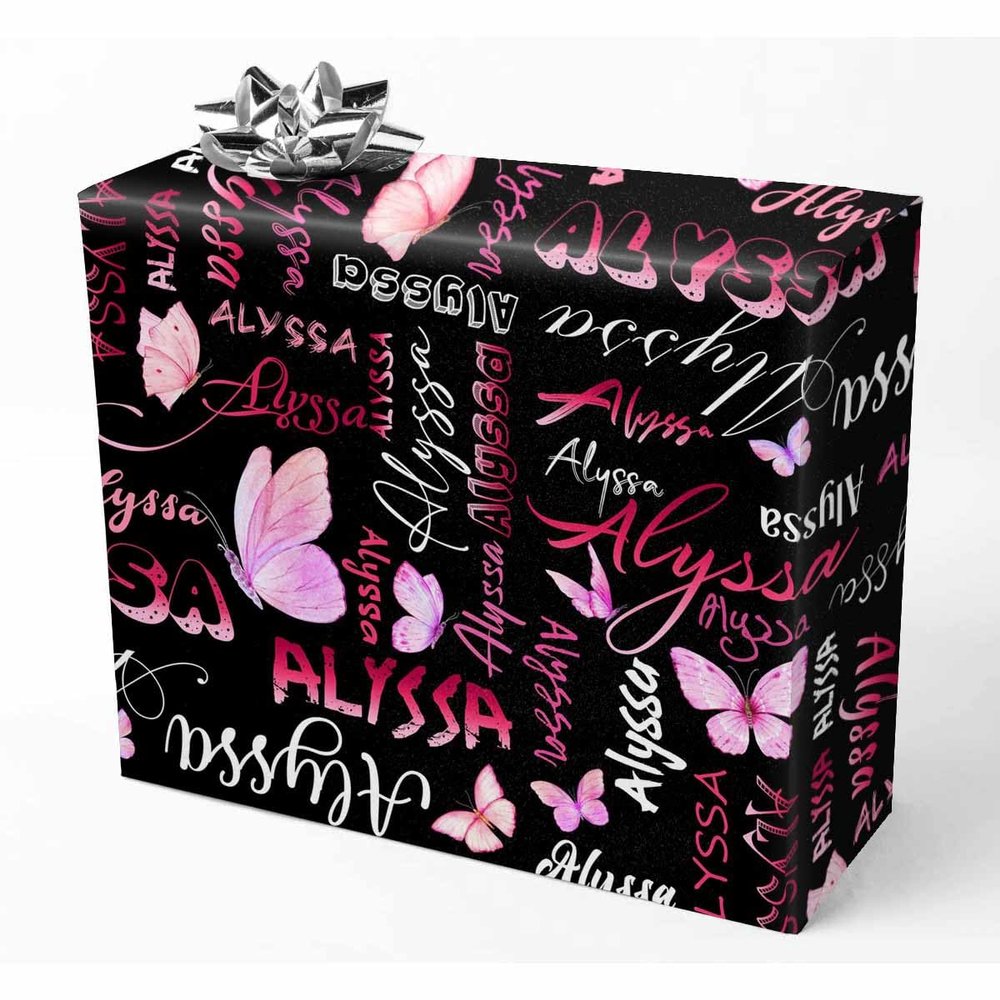 AOFUN Custom Name Wrapping Paper Christmas Gift Wrapping Cute Gifts For Best Friends Birthday Wrapping Valentines Paper Wrapping Paper For Him 5 Rolls 58" x 23"