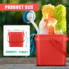 Jingmore 4 Pcs Plastic Bucket 5 Quart Square Bucket Utility Small Pail with Handle Sturdy Pail Organizer for House Cleaning Storage Livestock Feeding Car Washing Food Storage, No Lids(Red) view 2