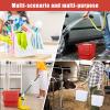 Jingmore 4 Pcs Plastic Bucket 5 Quart Square Bucket Utility Small Pail with Handle Sturdy Pail Organizer for House Cleaning Storage Livestock Feeding Car Washing Food Storage, No Lids(Red) view 4