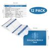 12 Pack Red Medical Condition and Emergency Contact Id Wallet Card Emergency Medical Information Card Medical Alert Wallet Card Pocket Size Medication List and Medical Cards for Caretakers (Blue) view 2