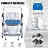 Rolling Shower Chair with Arms Shower Commode Chair with 4 Locking Wheels Toilet Transport Wheelchair, Aluminum Alloy Frame, Supports 150kg view 2