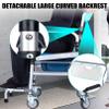 Rolling Shower Chair with Arms Shower Commode Chair with 4 Locking Wheels Toilet Transport Wheelchair, Aluminum Alloy Frame, Supports 150kg view 4