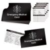 4 Pack Emergency Medical Information Id Card Red Medical Condition and Emergency Contact Id Wallet Card Medical Alert Wallet Card Pocket Size Medication List and Medical Cards for Caretakers (Black) view 1