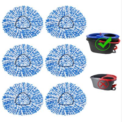 6 Pack Spin Mop Replace Head for O-cedar RinseClean 2 Tank Spin Mop,Mop Head Refill Replacement For O-cedar RinseClean 2 Tank System - Easy to Replace,100% Microfiber, All Floor Surface Clean